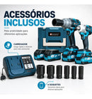 Kit Chave De Impacto 60v Bivolt Com 2 Baterias Carregador